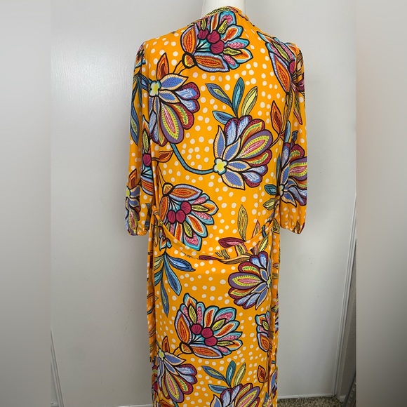 NWT Tabitha Brown x Target Orange Floral Print Long Duster Size XS Kimono Dress - Picture 6 of 15